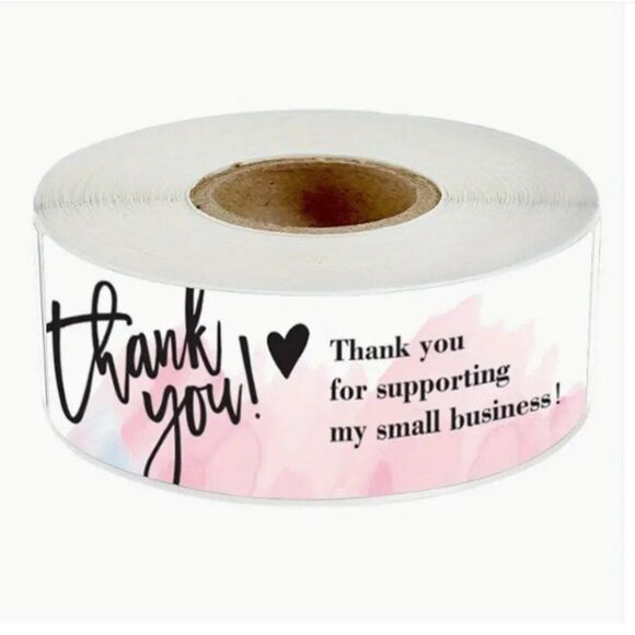 860 CT THANK YOU For supporting my small business 4 Rolls Sticker bundle - Picture 1 of 9